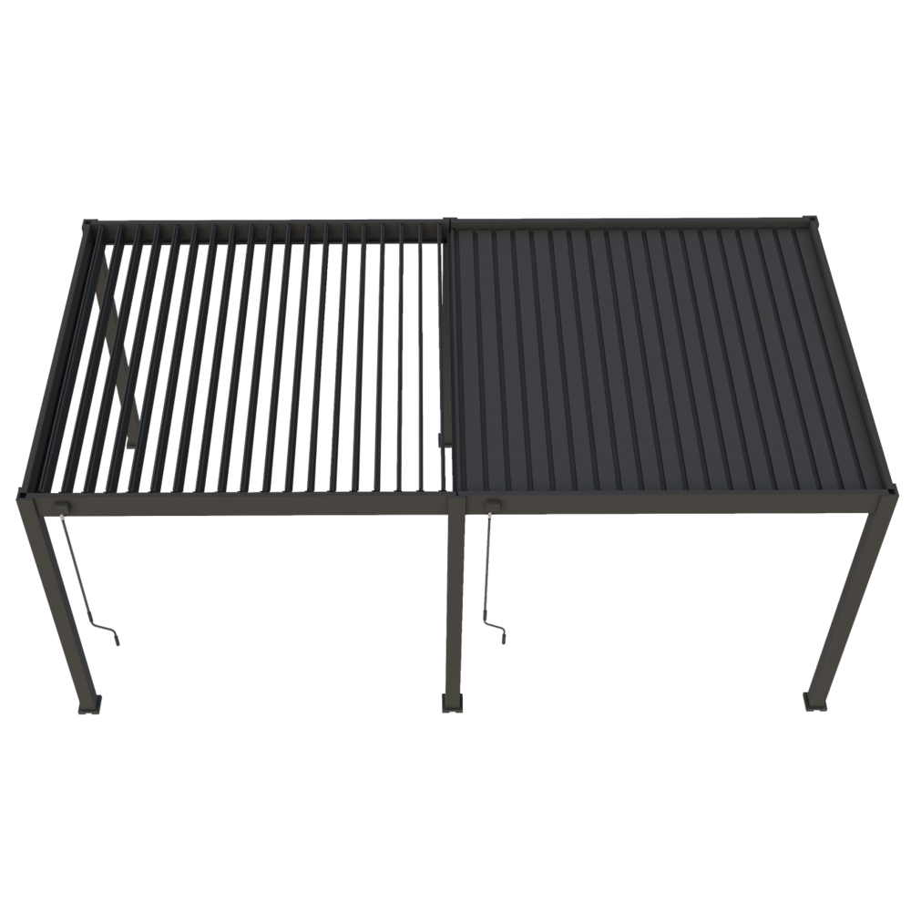 Samostoječa pergola 3 x 6 m / SKY ONE / antracit, ročna - slika 4