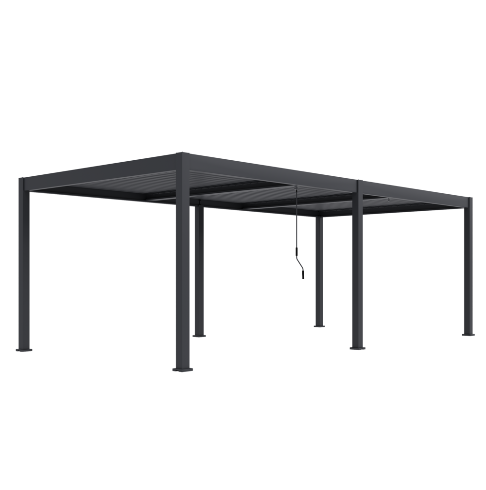 Samostoječa pergola 3,6 x 7,2 m / SKY TWIN / antracit, ročna - slika 2