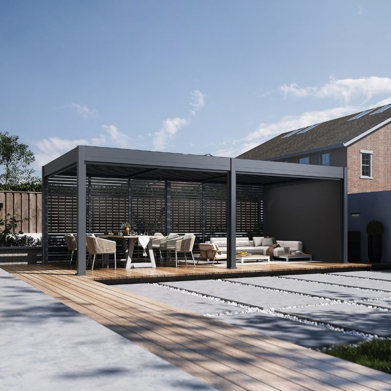Samostoječa pergola 3,6 x 7,2 m / SKY TWIN / antracit, ročna