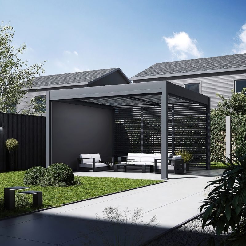 Samostoječa pergola 4 x 4 m / SKY TWIN / antracit, ročna