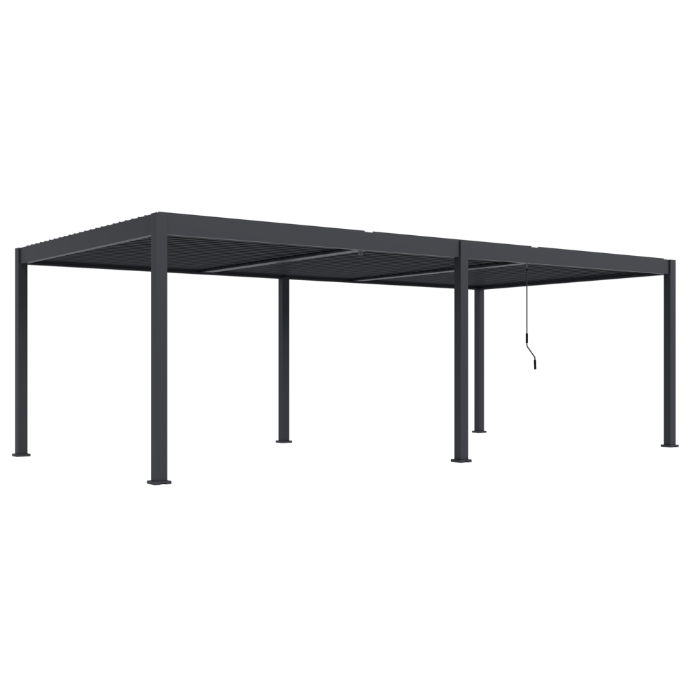 Samostoječa pergola 4 x 8 m / SKY TWIN / antracit, ročna - slika 2