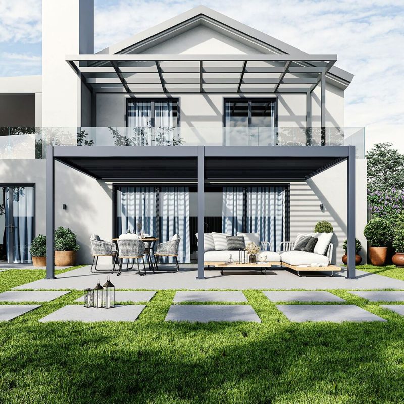 Stenska pergola 4 x 6 m / SKY TWIN / antracit, ročna
