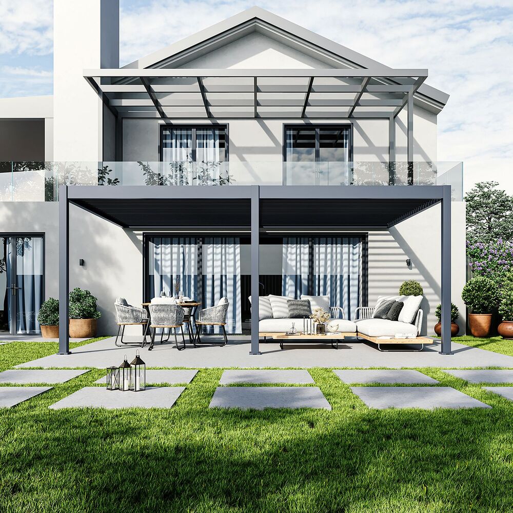 Stenska pergola 4 x 6 m / SKY TWIN / antracit, ročna