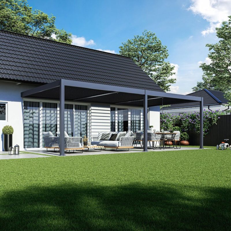Stenska pergola 4 x 8 m / SKY TWIN / antracit, ročna